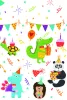 Állatos Cute Party papír asztalterítő 120x180 cm