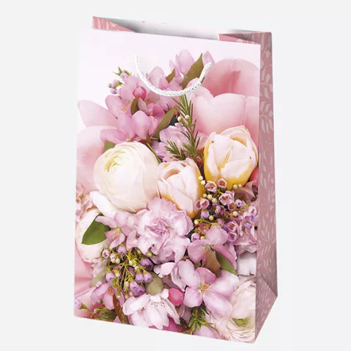 Virág Bouquets papír ajándéktasak, ajándékzacskó 16x24x7 cm