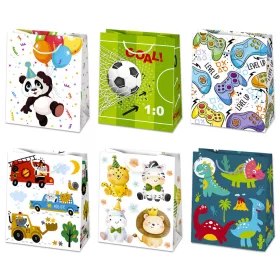   Party Boyish papír ajándéktasak, ajándékzacskó 19x23x10,5 cm