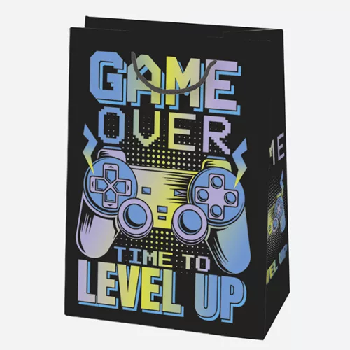 Színes Party papír ajándéktasak, ajándékzacskó 23x32x11 cm