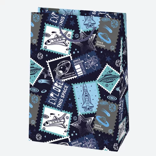 Színes Party papír ajándéktasak, ajándékzacskó 23x32x11 cm