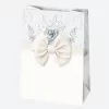 Fehér Bow papír ajándéktasak, ajándékzacskó 23x32x11 cm
