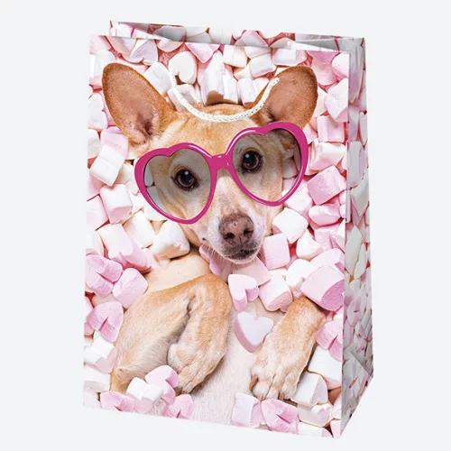 Állatos Cute papír ajándéktasak, ajándékzacskó 23x32x11 cm