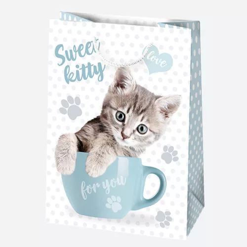 Állatos Cute papír ajándéktasak, ajándékzacskó 23x32x11 cm