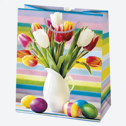 Húsvét Vase papír ajándéktasak, ajándékzacskó 19x23x10,5 cm