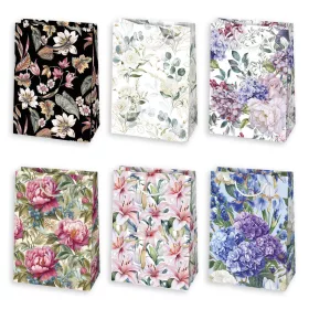   Virág Romantic papír ajándéktasak, ajándékzacskó 23x32x11 cm