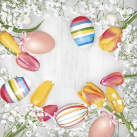 Húsvét Striped Eggs szalvéta 20 db-os 33x33 cm