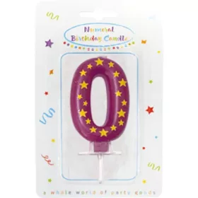 Színes Stars tortagyertya, számgyertya 0-ás