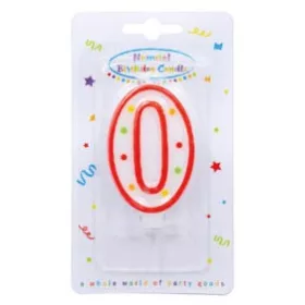 Színes Dots tortagyertya, számgyertya 0-ás