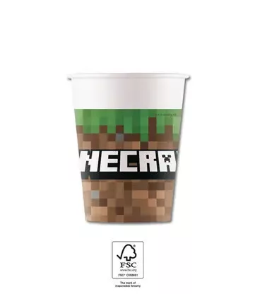 Minecraft Green papír pohár 8 db-os 200 ml FSC