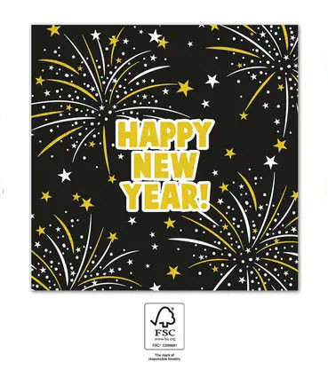 Happy New Year Flares szalvéta 20 db-os 33x33 cm