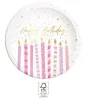 Happy Birthday Candles papírtányér 8 db-os 23 cm FSC