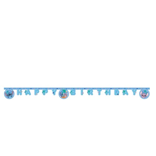 Disney Lilo és Stitch, A csillagkutya Angel Happy Birthday felirat FSC 2 m