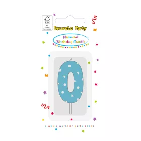 Színes Light Blue 0-ás tortagyertya, számgyertya