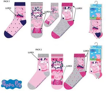Peppa malac Sparkle Steps gyerek zokni  23-34