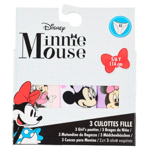 Disney Minnie Purple gyerek fehérnemű, bugyi 3 darab/csomag 3 - 8 év / 98 - 128 cm