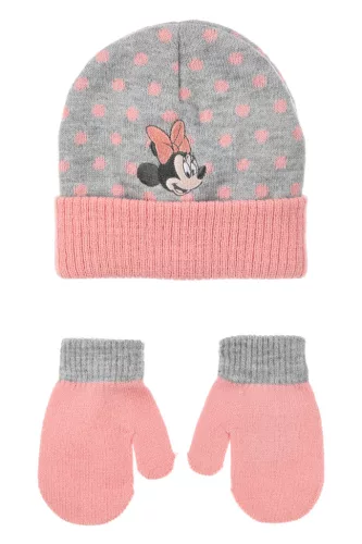 Disney Minnie Dots baba sapka + kesztyű szett 48-50 cm