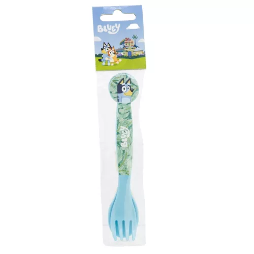 Bluey Leaves műanyag evőeszköz készlet - 2 darabos