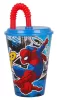 Pókember Streets szívószálas pohár, műanyag 430 ml
