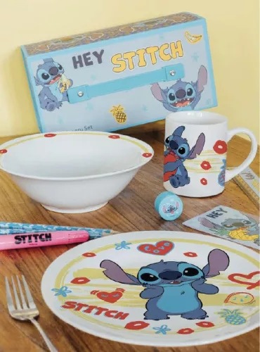 Disney Lilo és Stitch, A csillagkutya Heart porcelán étkészlet Díszdobozban