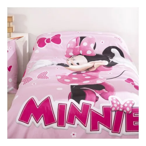 Disney Minnie Pink Polka Bow ágyneműhuzat 140×200cm, 65x65 cm