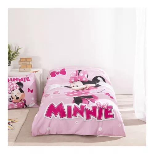 Disney Minnie Pink Polka Bow ágyneműhuzat 140×200cm, 65x65 cm