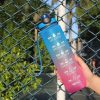 Motivációs sport kulacs 1000 ml, kék/rózsaszín