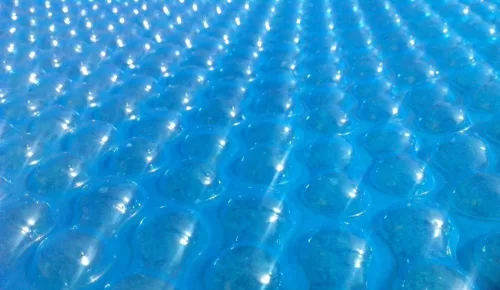 Medence szolártakaró, Blue 250, 3,6 x 5,5 m, kék, UV stabilizált, 250 mikron, ovális, polietilén