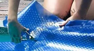 Medence szolártakaró, Blue 250, 3,6 x 5,5 m, kék, UV stabilizált, 250 mikron, ovális, polietilén