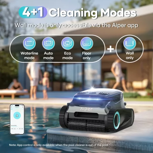 Aiper Scuba S1 Pro akkumulátoros medencetisztító robot, 200 m2, 420 l/perc, szűrőkosár: 5 l