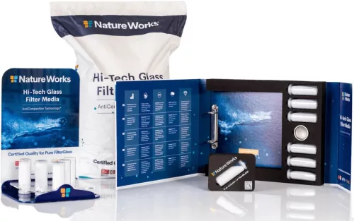 Üveg szűrőtöltet, Nature Works Stage-1, 0, 6-1, 2 mm, medencéhez, újrahasznosított üveg, 20 kg (AS-033101)