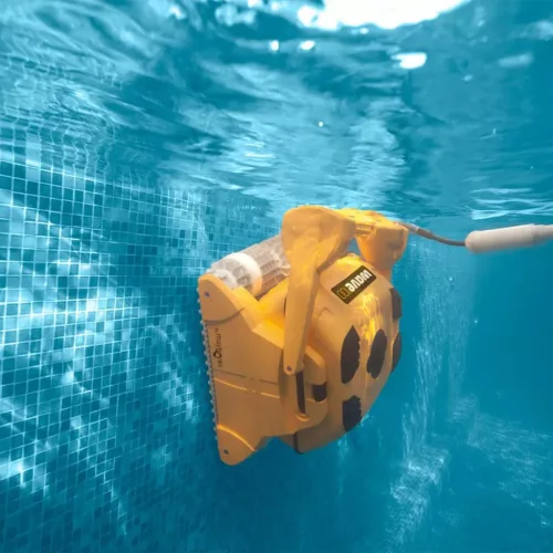 Medencetisztító robot, Dolphin Wave 100 CB, teljes medencetisztítás (padló, fal és vízvonal tisztítás), távirányítás, finom és ultrafinom szűrőrendszer, 4/6/8 órás ciklusidő, Caddy tartozék