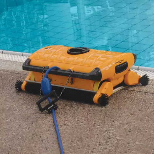 Medencetisztító robot, Dolphin Wave 300XL, padlótisztítás, MMI vezérlés, háromszintű zsákos szűrőrendszer, 1–8 órás ciklusidő, nagy teljesítményű közületi kivitel, Caddy tartozékkal