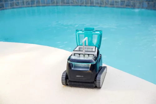 Medencetisztító robot, Dolphin Liberty 600 EU Dark, fekete, akkumulátoros, vezeték nélküli, automata, padló és fal tisztítás, vízvonal tisztítás