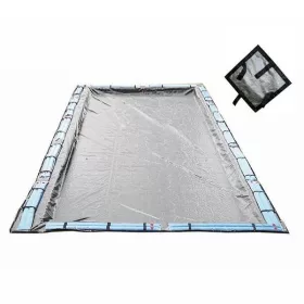   Medence téli védőtakaró, Silverado, 8,0 x 4,0 m, ezüst/fekete, UV álló, 250 mikron, téglalap alakú, laminált polietilén, földbe süllyesztett medencékhez