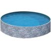 Azuro round Stone fémpalástos medence, szűrő nélkül, kő minta, D360 x 120 cm, szürke