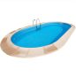 Ibiza oval földbe süllyesztett ovális fémpalástos medence szett, P1/P3 perem, 350 x 700 x 150 cm, kék
