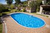 Ibiza oval földbe süllyesztett ovális fémpalástos medence szett, P1/P3 perem, 350 x 700 x 150 cm, kék