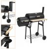 Barbecue kerti grillsütő és smoker, faszenes, 2in1