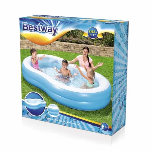 BESTWAY, 54117, The Big Lagoon Family, felfújható gyermekmedence, 2,62 x 1,57 x 0,46 m