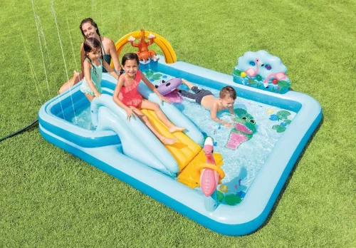 INTEX 57161, Jungle adventure play center felfújható gyermekmedence, 2,44 x 1,98 x 0,71 m