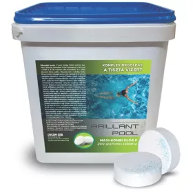   Brillant Pool Maxi-Kombi Klór "P" (200 gr), 95 %, 5 kg, klórtabletta
