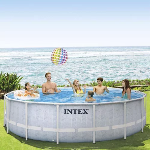 INTEX MetalPrism Set Chevron medence 488 x 122 cm (26746)