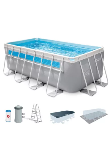 INTEX MetalPrism Set Vision négyszögletű medence 400 x 200 x 120 cm (26770)