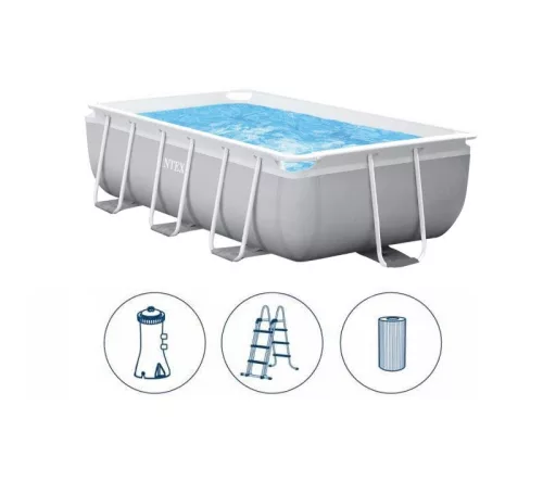 INTEX MetalPrism Set négyszögletű medence 300 x 175 x 80 cm (26784)