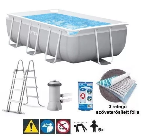 INTEX MetalPrism Set négyszögletű medence 300 x 175 x 80 cm (26784)