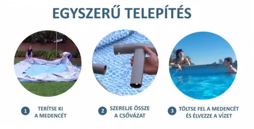 INTEX MetalPrism Set négyszögletű medence 300 x 175 x 80 cm (26784)