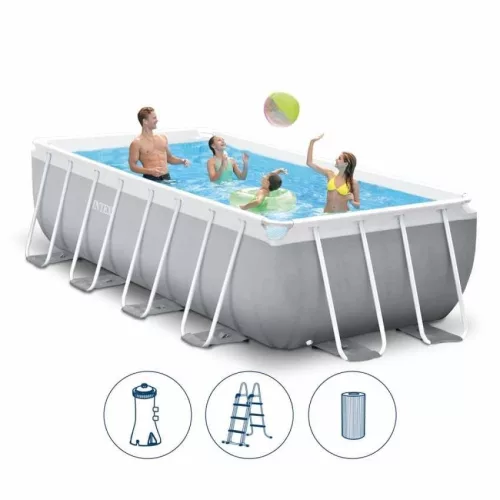 INTEX MetalPrism Set négyszögletű medence 400 x 200 x 122 cm (26790NP)