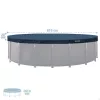Kerek medencetakaró, Intex Deluxe négyévszakos, csővázas medencéhez, 610 cm átmérő, sötétkék, UV-álló háromrétegű anyag, 20 cm-es túlnyúlással, köteles rögzítéssel (28088)