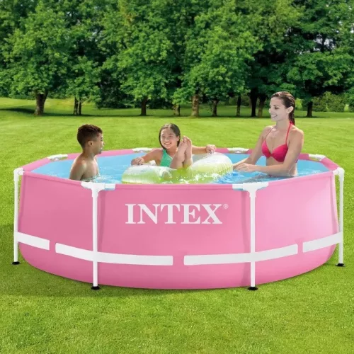 INTEX Metal medence 244 x 76 cm, rózsaszín (28290)